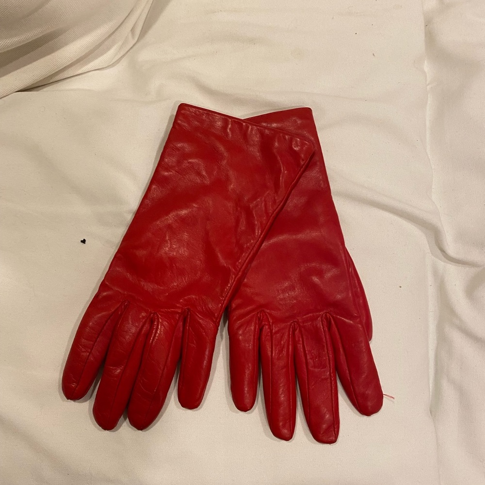Leather cashmere lined gloves